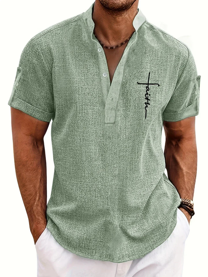 Leblanc™ | Elegancka koszula z krótkim rękawem i stójką