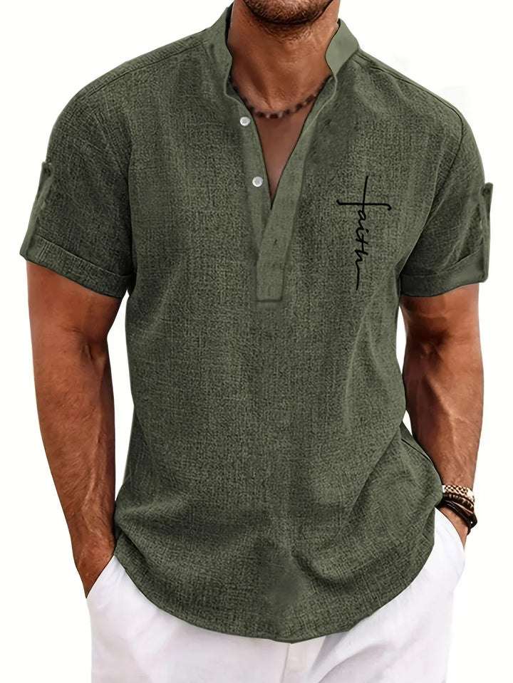 Leblanc™ | Elegancka koszula z krótkim rękawem i stójką