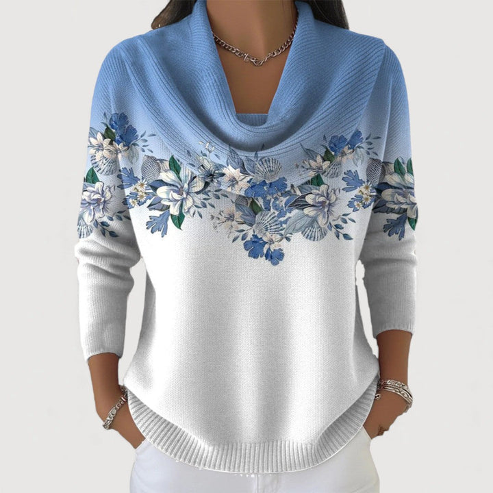 Alba™ | Sweter w kwiaty z golfem