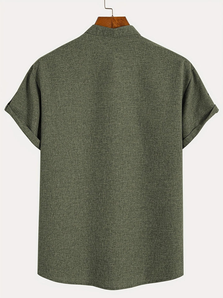 Leblanc™ | Elegancka koszula z krótkim rękawem i stójką