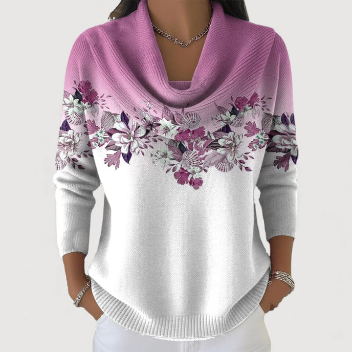 Alba™ | Sweter w kwiaty z golfem