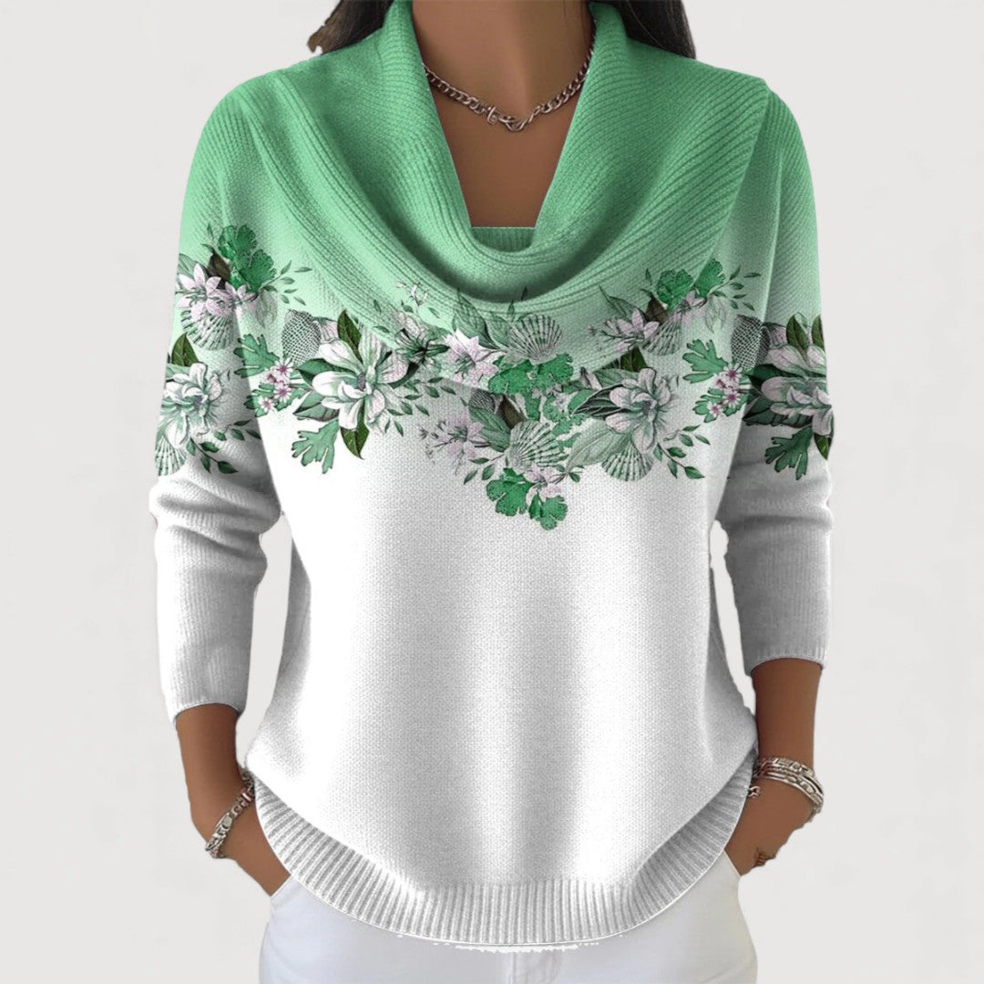 Alba™ | Sweter w kwiaty z golfem