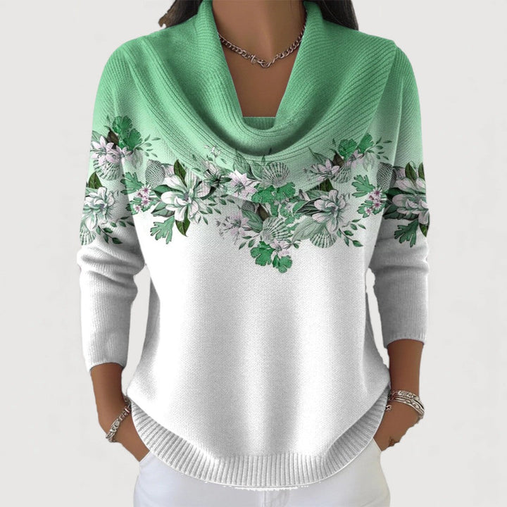 Alba™ | Sweter w kwiaty z golfem