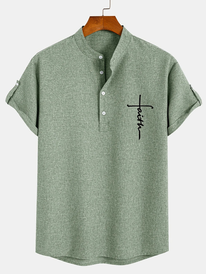 Leblanc™ | Elegancka koszula z krótkim rękawem i stójką
