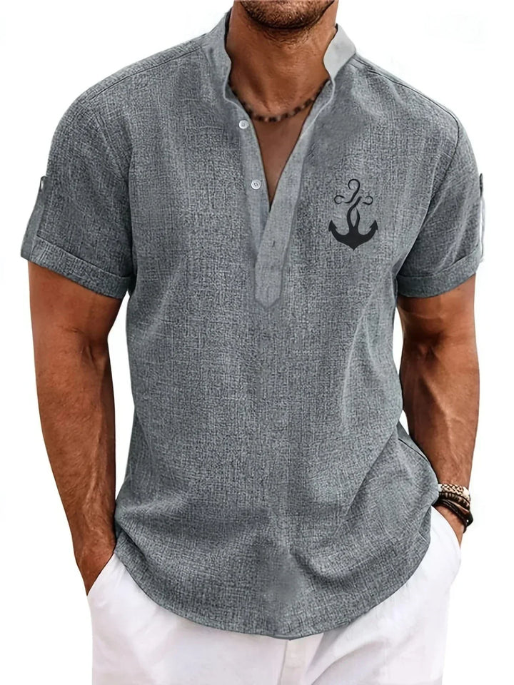 Leblanc™ | Elegancka koszula z krótkim rękawem i stójką