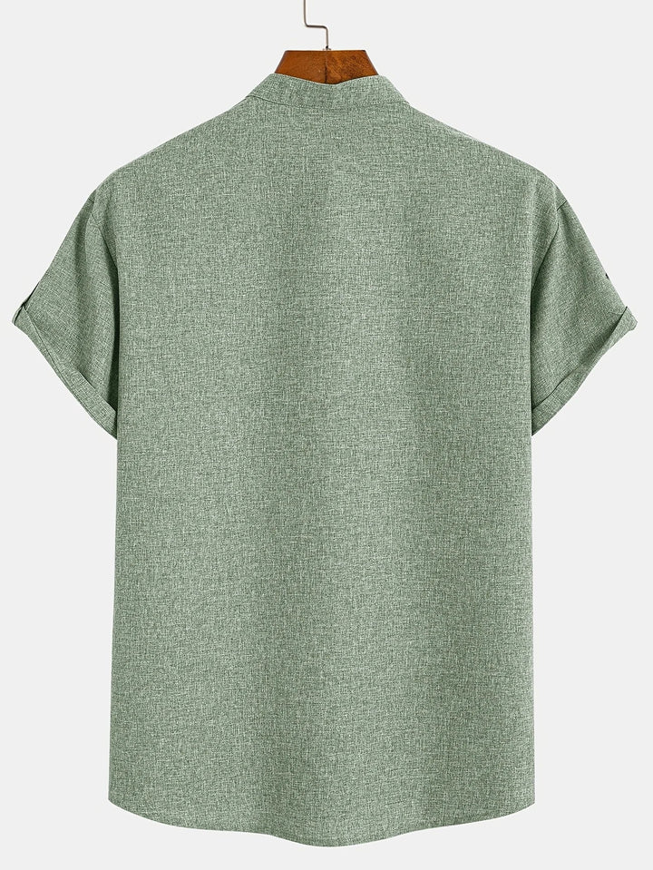 Leblanc™ | Elegancka koszula z krótkim rękawem i stójką