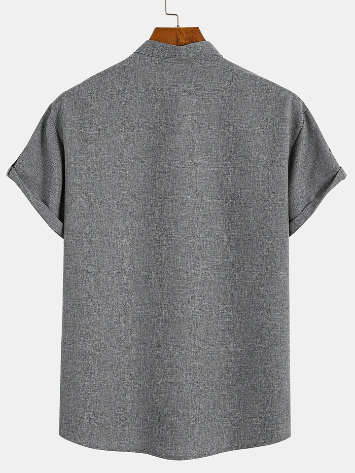 Leblanc™ | Elegancka koszula z krótkim rękawem i stójką