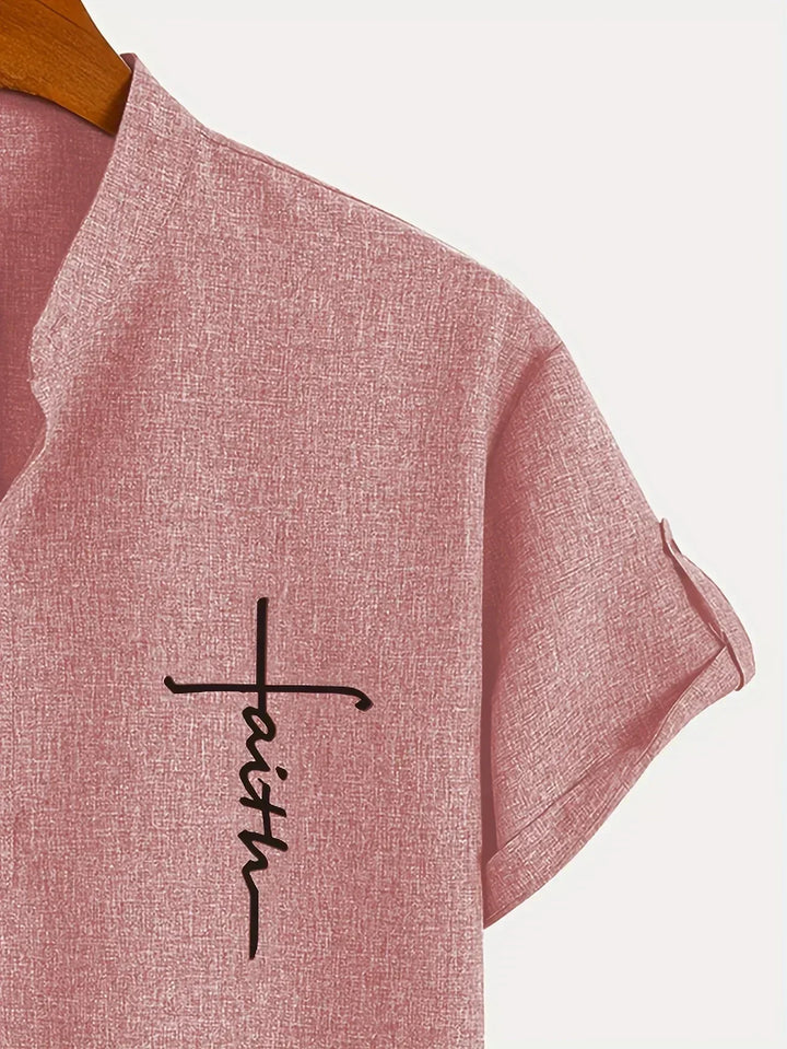 Leblanc™ | Elegancka koszula z krótkim rękawem i stójką