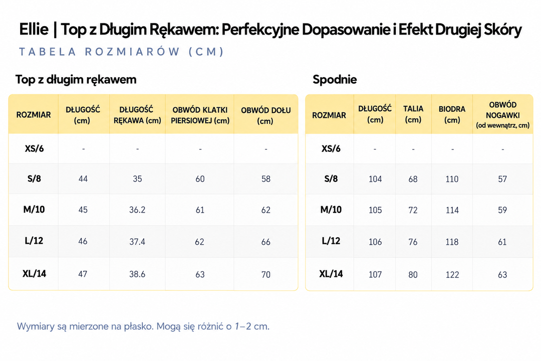 Ellie |  Top z Długim Rękawem: Perfekcyjne Dopasowanie i Efekt Drugiej Skóry