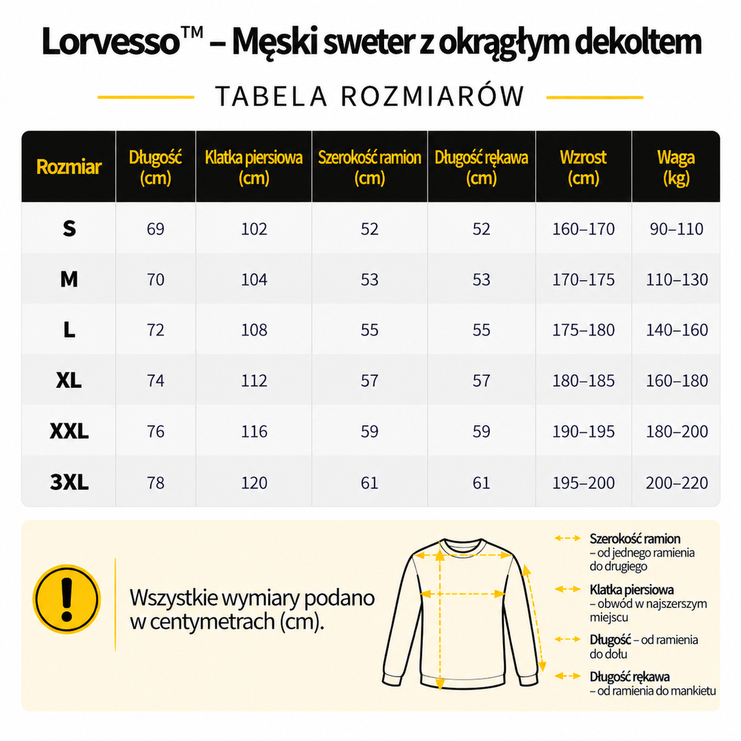 Lorvesso™ – Męski sweter z okrągłym dekoltem
