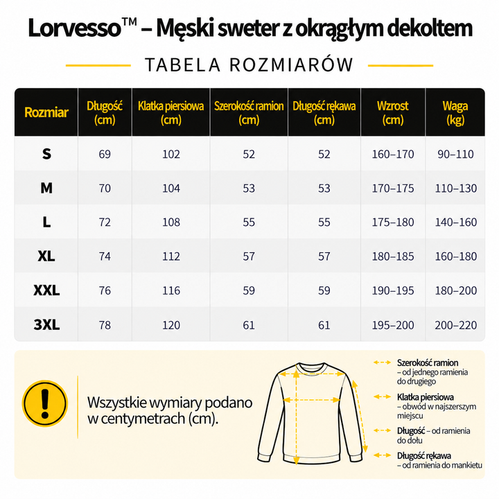 Lorvesso™ – Męski sweter z okrągłym dekoltem