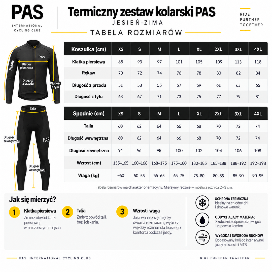 Termiczny zestaw kolarski jesień-zima