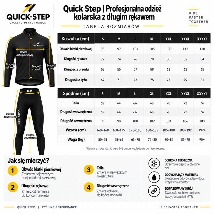 Quick Step | Profesjonalna odzież kolarska z długim rękawem