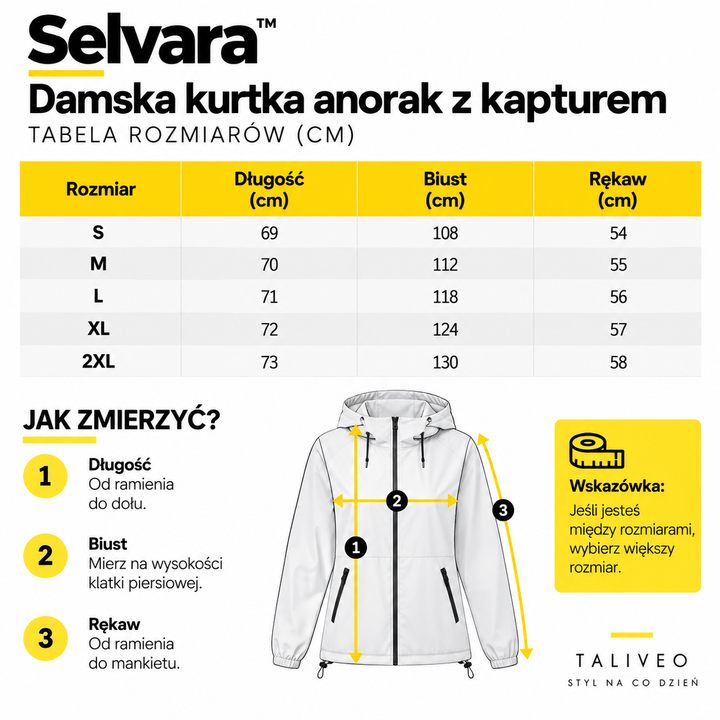 Selvara™ – Damska kurtka anorak z kapturem