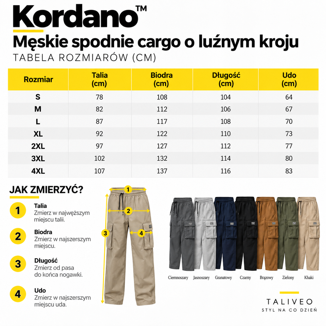Kordano™ – Męskie spodnie cargo o luźnym kroju
