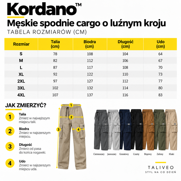 Kordano™ – Męskie spodnie cargo o luźnym kroju