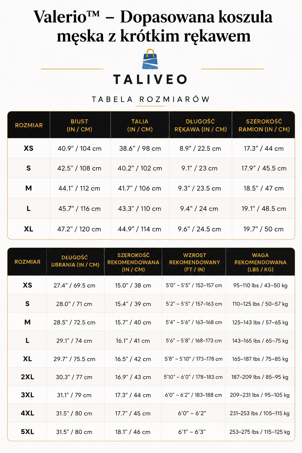 Valerio™ – Dopasowana koszula męska z krótkim rękawem