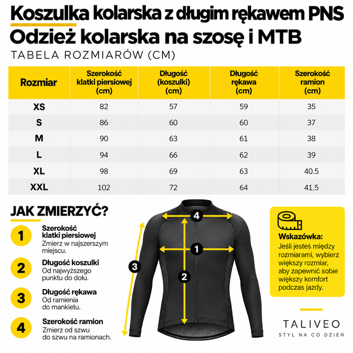 Koszulka kolarska z długim rękawem PNS | odzież kolarska na szosę i MTB