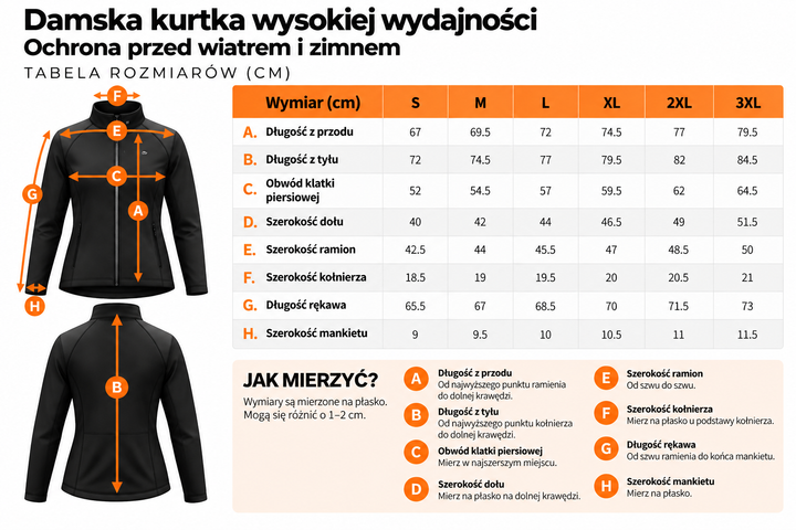Damska kurtka wysokiej wydajności | Ochrona przed wiatrem i zimnem
