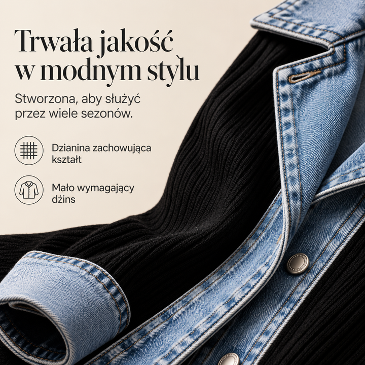 Elowen™ – Damska kurtka z dzianiny i denimu