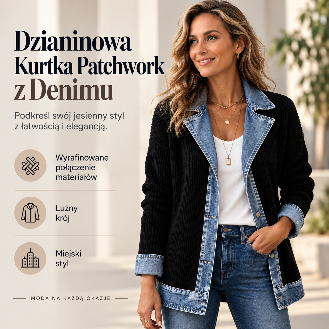 Elowen™ – Damska kurtka z dzianiny i denimu