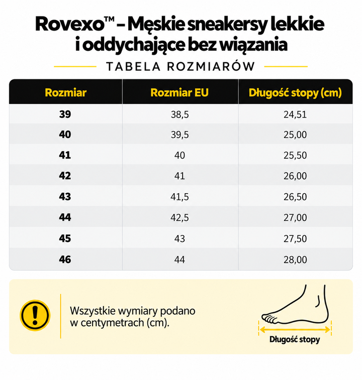 Rovexo™ – Męskie sneakersy lekkie i oddychające bez wiązania