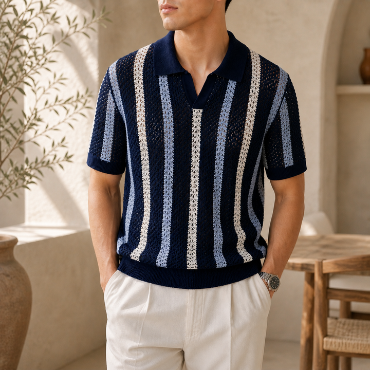 Capri | Dzianinowe Polo w Paski