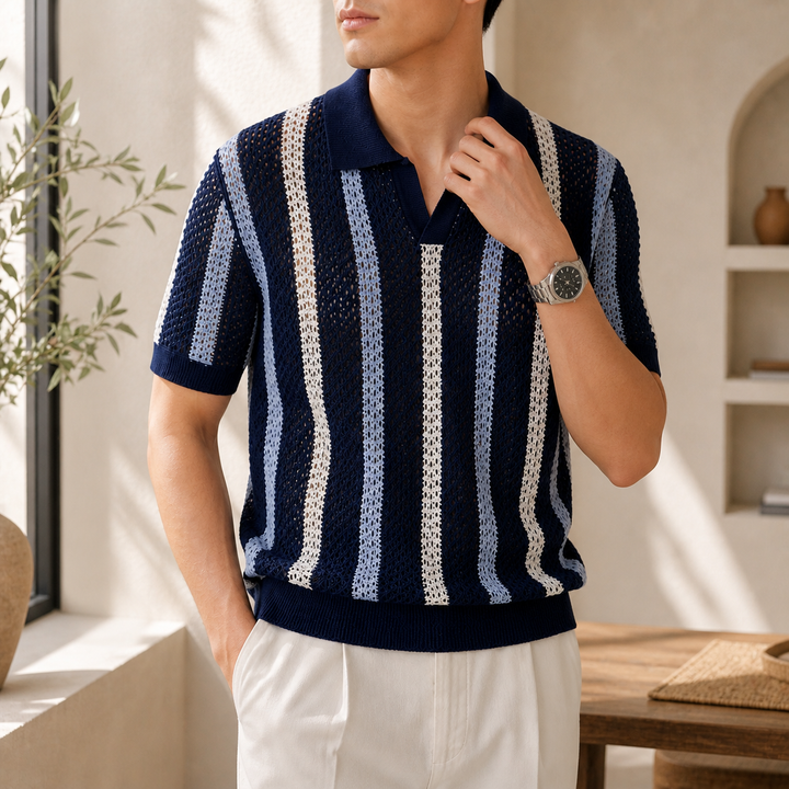 Capri | Dzianinowe Polo w Paski