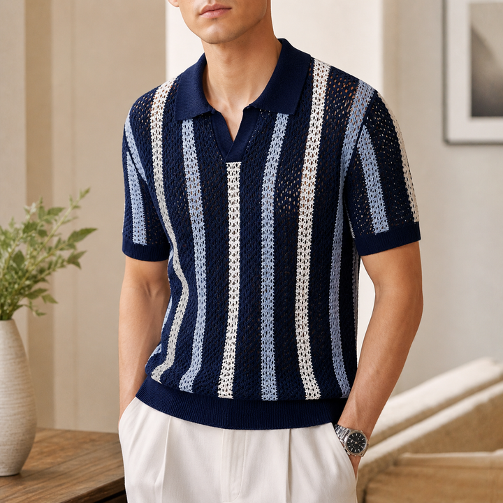 Capri | Dzianinowe Polo w Paski