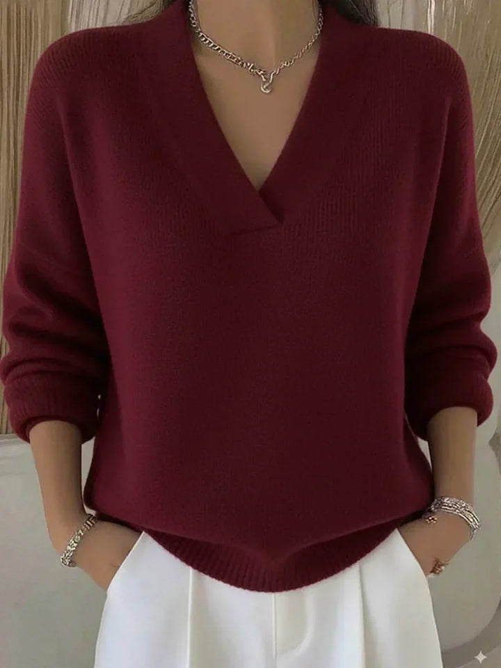 Violeta™ | Luźny sweter z dekoltem w serek
