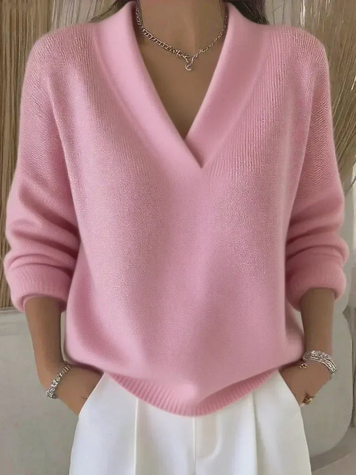 Violeta™ | Luźny sweter z dekoltem w serek