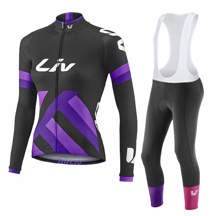 LIV V2 | PRO damski zimowy zestaw kolarski ze spodenkami z szelkami