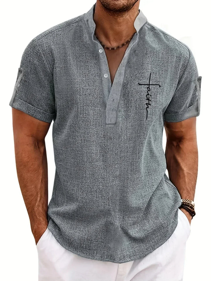 Leblanc™ | Elegancka koszula z krótkim rękawem i stójką