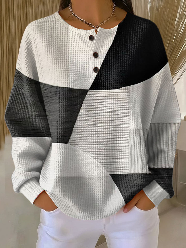 Consuelo™ | Sweter o gofrowanej fakturze z efektem dwóch warstw