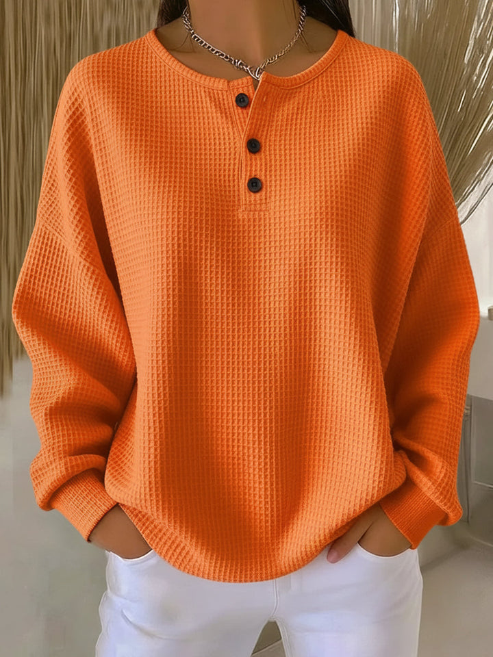 Milagros™ | Bluza Henley o gofrowanej fakturze