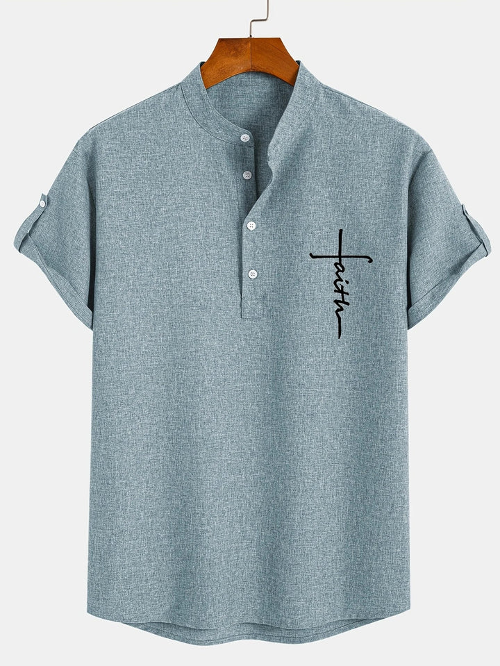 Leblanc™ | Elegancka koszula z krótkim rękawem i stójką