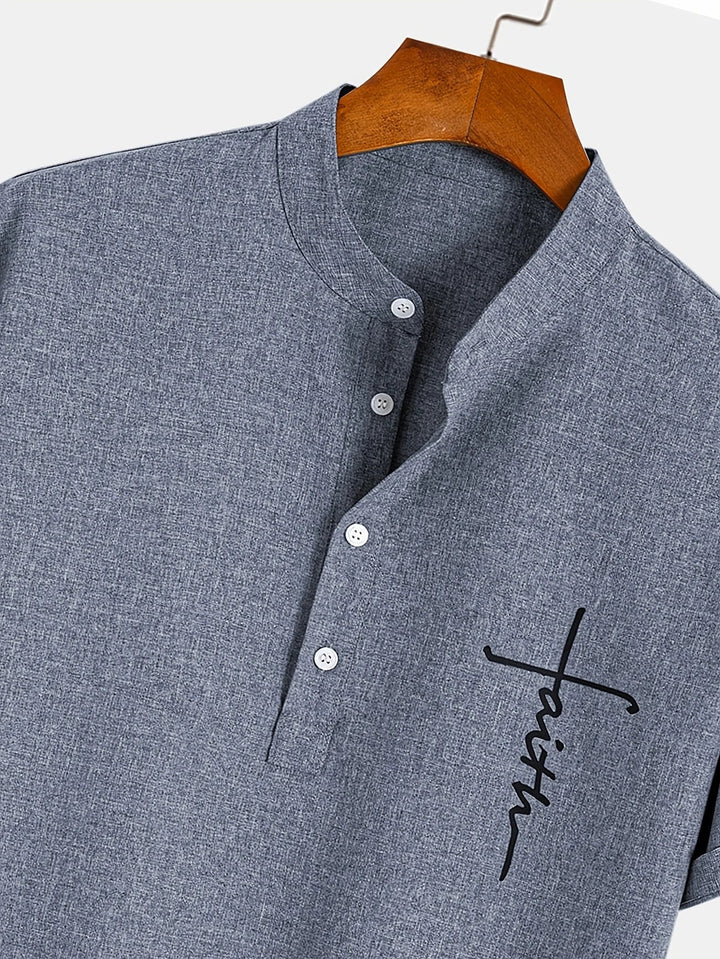 Leblanc™ | Elegancka koszula z krótkim rękawem i stójką