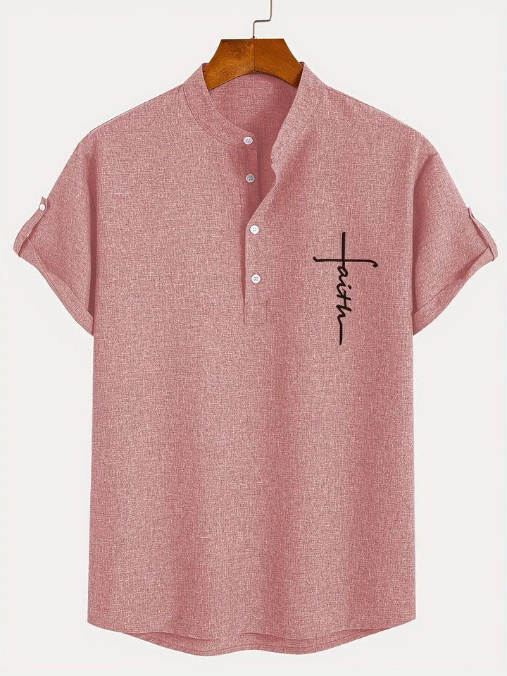 Leblanc™ | Elegancka koszula z krótkim rękawem i stójką