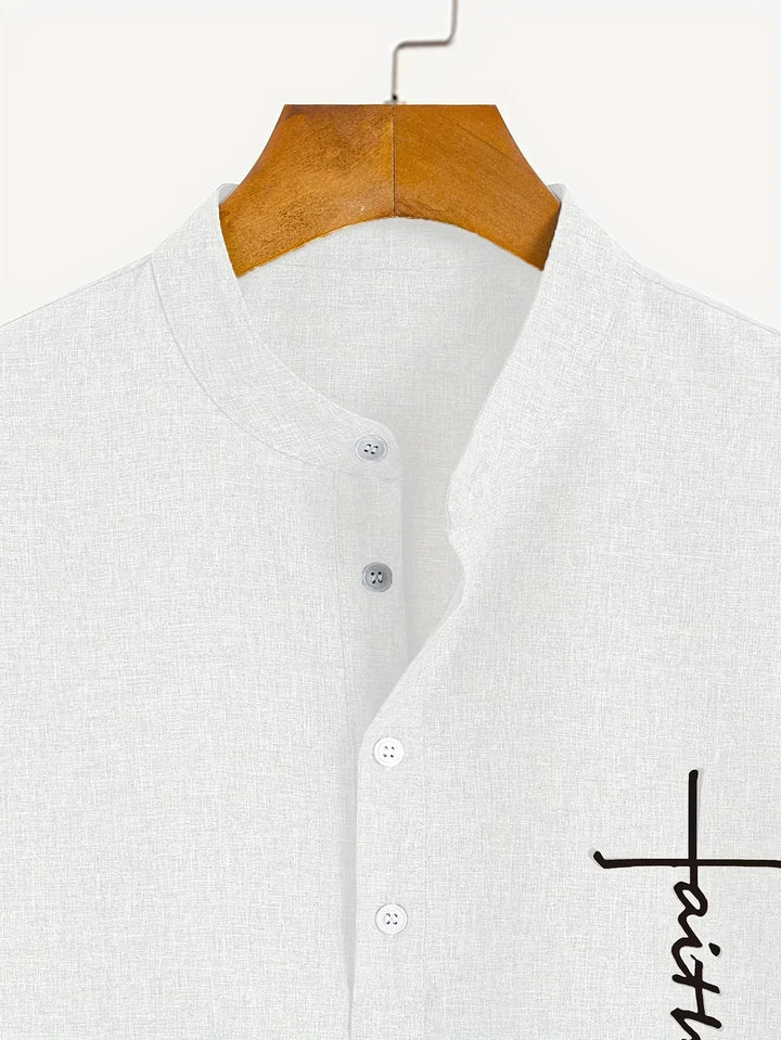 Leblanc™ | Elegancka koszula z krótkim rękawem i stójką
